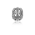 Vintage silver hollow charm bead with intricate scroll patterns for DIY bracelets - Hollow Floral Pattern (B3/HA:4376)