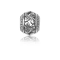Vintage silver hollow bead with detailed dragonfly pattern for DIY charm bracelets - Hollow Butterfly Pattern (B3/HA:4316)