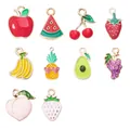Set de dijes de frutas esmaltadas coloridas para la creación de joyería artesanal - Estilo Fruta Mixta