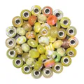DIY European style warm orange faceted resin beads with silver metal core - Yellow