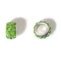 Cuentas de arcilla con cristales verdes y agujero grande para pulseras de abalorios DIY - Cuentas de agujero grande con engaste pavé (13965) / 1 Pieza / Verde