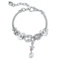 Bracciale argento segno Cancro con perline di cristallo e catena snake da donna - 16cm / Cancer