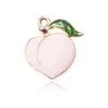 Colgante de durazno en esmalte rosa y oro rosa para creación de joyas DIY - Estilo Durazno Rosa