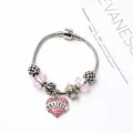 Bracelet à charms en argent avec cœur en cristal rose et pendentif Believe - BELIEVE Rose