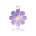 Colgante de margarita morada y dorada con centro amarillo para creación de joyas DIY - Púrpura profundo