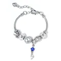 DIY crystal beaded charm bracelet featuring Capricorn zodiac sign and blue stones - 16cm / Capricorn