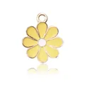 Pendentif marguerite jaune avec placage doré pour bijoux faits main et bracelets - Jaune