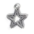 Colgante de estrella de mar en aleación de plata antigua con diseño calado para joyería DIY - Colgante Estrella / Plata