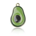 Colgante de aguacate en esmalte verde con aleación dorada para joyería artesanal - Colgante de Esmalte de Aguacate