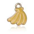 Colgante de racimo de plátanos en esmalte amarillo y aleación dorada para joyas - Colgante de Esmalte de Plátano