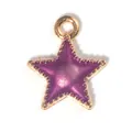 Pendentif étoile de mer avec centre en émail violet et bords en métal doré - Pendentif Étoile / Violet