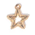 Pendentif étoile pentagramme évidé doré avec bordure perlée pour bijoux DIY - Pendentif Étoile / Or
