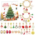 Calendario dell'Avvento braccialetto fai da te natalizio con perline e confezione - Stile M-17 (Con Albero di Natale)