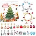 Set braccialetti natalizi fai da te con ciondoli a pupazzo di neve e scatola regalo inclusa - Stile M-10 (Con Albero di Natale)