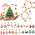 Kit braccialetti natalizi fai-da-te con ciondoli di Babbo Natale in confezione regalo - Stile M-14 (Con Albero di Natale)