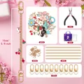 Bastelset für goldene Einhorn-Schlüsselanhänger mit 30 Emaille-Anhängern - Lila Einhorn DIY Set