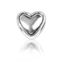 Abalorio de corazón de plata pulida para pulseras y collares DIY joyería artesanal - Forma de Corazón de Melocotón