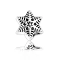 Perle étoile hexagonale en argent antique avec gravure flocon pour bracelet DIY - Forme de Flocon de Neige