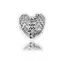Charm en forme de cœur avec ailes d'ange en alliage d'argent pour bracelets DIY - Forme de Cœur de Plumes