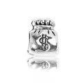 Breloque sac d'argent argenté avec signe dollar pour bracelets et bijoux personnalisés - Forme de Sac d'Argent
