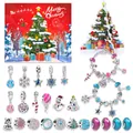 Calendario dell'Avvento per gioielli con 24 ciondoli festivi e due bracciali a catena snake - YD-04 (Con Albero di Natale)
