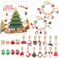 Detail von 24-tlg. Weihnachts-Charm-Armband-Set mit festlichen Perlen und Geschenkbox - M-23 Stil (Mit Weihnachtsbaum)