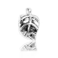 Pendentif feuille en argent antique avec nervures pour bijoux DIY et bracelets - Style de Feuille
