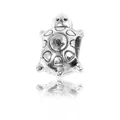 Perle tortue en argent vieilli avec détails de carapace pour bracelet DIY - Petite Forme de Tortue