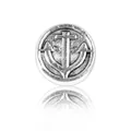 Perle en alliage argenté avec motif d'ancre en relief pour bracelets à faire soi-même - Forme d'Ancre Ronde