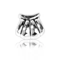 Perle de breloque en alliage d'argent en forme de coquille avec des textures polies - Forme de Banane