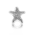 Perle étoile de mer en alliage argenté avec surface texturée pour bracelet DIY - Forme d'étoile de mer