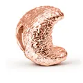 Charm de luna en oro rosa con textura de roca y agujero lateral para pulseras - Luna Oro Rosa (R4-17)