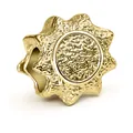 Abalorio de estrella dorada con textura martillada y agujero grande para joyería - Estrella Dorada (R4-19)