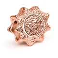 Abalorio estrella de oro rosa con textura martillada y agujero para pulseras DIY - Estrella Oro Rosa (R4-20)