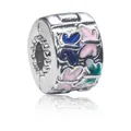 DIY colorful butterfly charm bead with enamel finish for slider charm bracelets - Enamel Butterfly Stopper Clip
