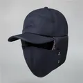 Winterse thermische muts in marineblauw met winddicht masker en dikke voering - Verstelbaar / Marineblauw