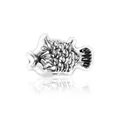 Perle poisson en argent antique avec texture d'écailles pour bracelets DIY - Petit Poisson
