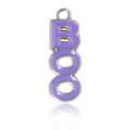 Purple enamel BOO letter pendant charm for Halloween jewelry with a polished metal finish - Purple BOO Style