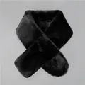 Classic black faux fur scarf for elderly men featuring a cozy cross-overlap design for warmth - Scarf Only / Black