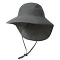 Deep grey outdoor sun hat with wide brim and neck flap for fishing and hiking - M / Gray