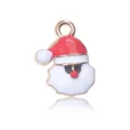 DIY Santa Claus charm in red enamel and gold finish for Christmas jewelry making - White Beard Santa