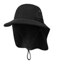Cappello da pesca da uomo con tesa larga e protezione per il collo per protezione solare 360 - M / Nero