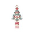 Golden alloy Christmas tree pendant with colorful enamel charms for DIY jewelry making - Christmas Tree - Style 2