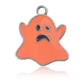 Pendentif fantôme orange vif pour bijoux DIY avec boucle de suspension en alliage - Style Fantôme Orange Argenté
