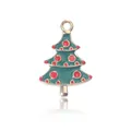 Christmas tree charm pendant with green enamel and red dots for DIY jewelry - Christmas Tree - Style 3