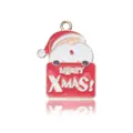 DIY Santa Claus pendant with red Merry Xmas sign in gold-plated alloy and enamel finish - Santa Claus - Style 2