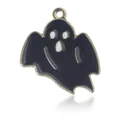 Pendentif fantôme d'Halloween avec finition huile noire et anneau doré en métal - Style Fantôme Surpris Noir Plaqué Or