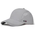 Hellgraue atmungsaktive Mesh-Basecap mit schnelltrocknendem Stoff für Outdoor-Sport - Verstellbar / Hellgrau