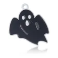 Pendentif fantôme d'Halloween en émail noir pour bijoux de bricolage et bracelets - Style Fantôme Surpris Peint en Blanc