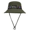 Unisex army green outdoor sun hat with ethnic style band and adjustable drawstring - M(56-58cm) / Army Green
